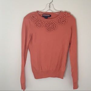 Vineyard Vines Coral Pom Pom Sweater